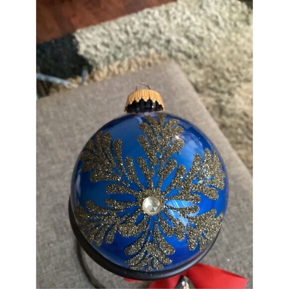 Vintage West Germany Blue Glass Ornament - Picture 2 of 10